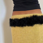 Retro Gothic PU Leather Patchwork Faux Fur Y2K Belt