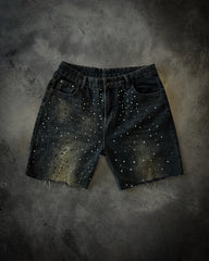 Rhinestone Sequin Denim Short