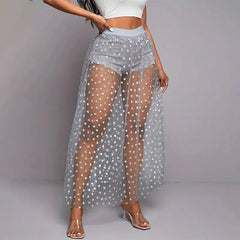 See Through Lace Maxi Party Skirt