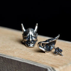 Gothic Skull Stainless Steel C Shape Earring