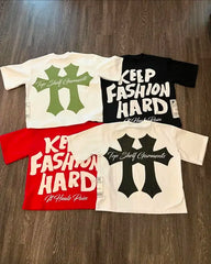 Gothic Hip Hop Letter Print Cotton T-shirt