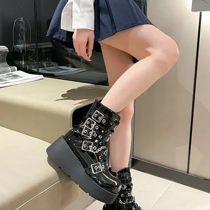 Fashion Big Size Gothic Motorcycle Platform Boot