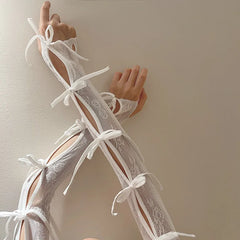 Gothic Punk Bow Hollow Out Glove