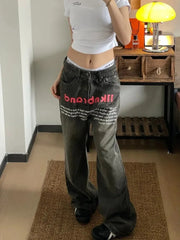 Vintage Gothic Baggy Letter Pant