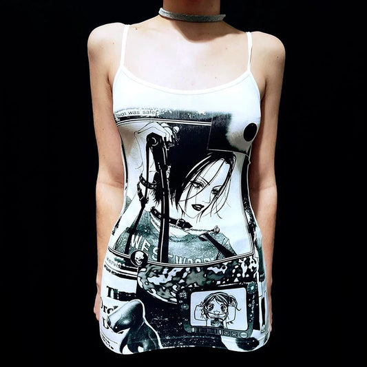 Gothic Sleeveless Vintage Cotton T-shirt