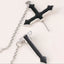 Y2K Goth Heart Cross Red Zircon Tassel Earring