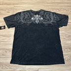 Grunge Wings Print Cotton T-shirt