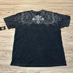 Grunge Wings Print Cotton T-shirt