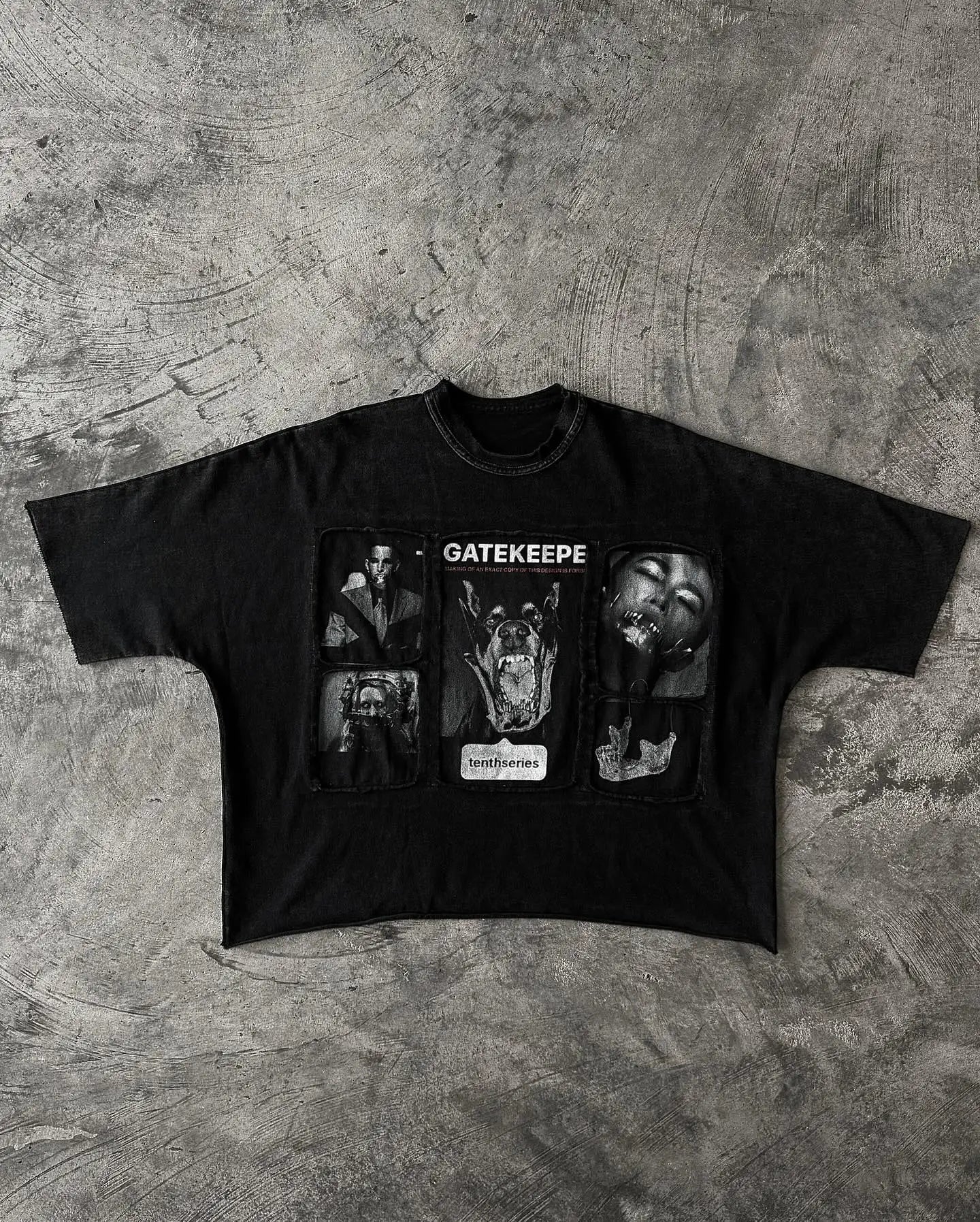 Streetwear Patchwork Retro Figure Graphic T-shirt Main image