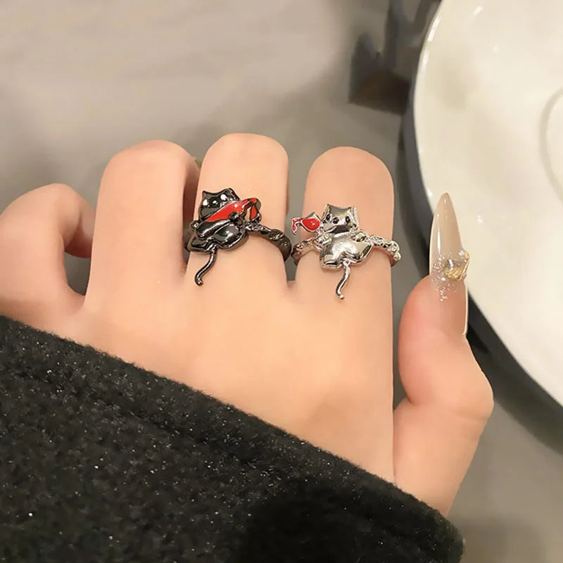 Minimalist Gothic Drunken Ghost Ring Main image