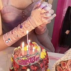 Gothic Diamond Satin Glove