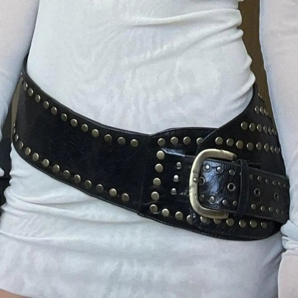 Asymmetric Punk Gothic Leather Belt Main image