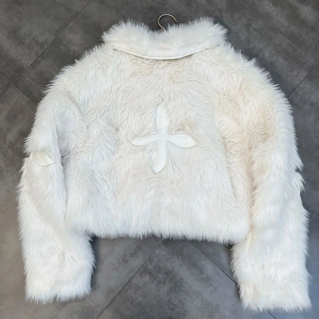 Cotton Lapel Patch Cross Fur Coat Secondary image
