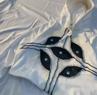 Gothic Eyes Patchwork Pullover Hoodie