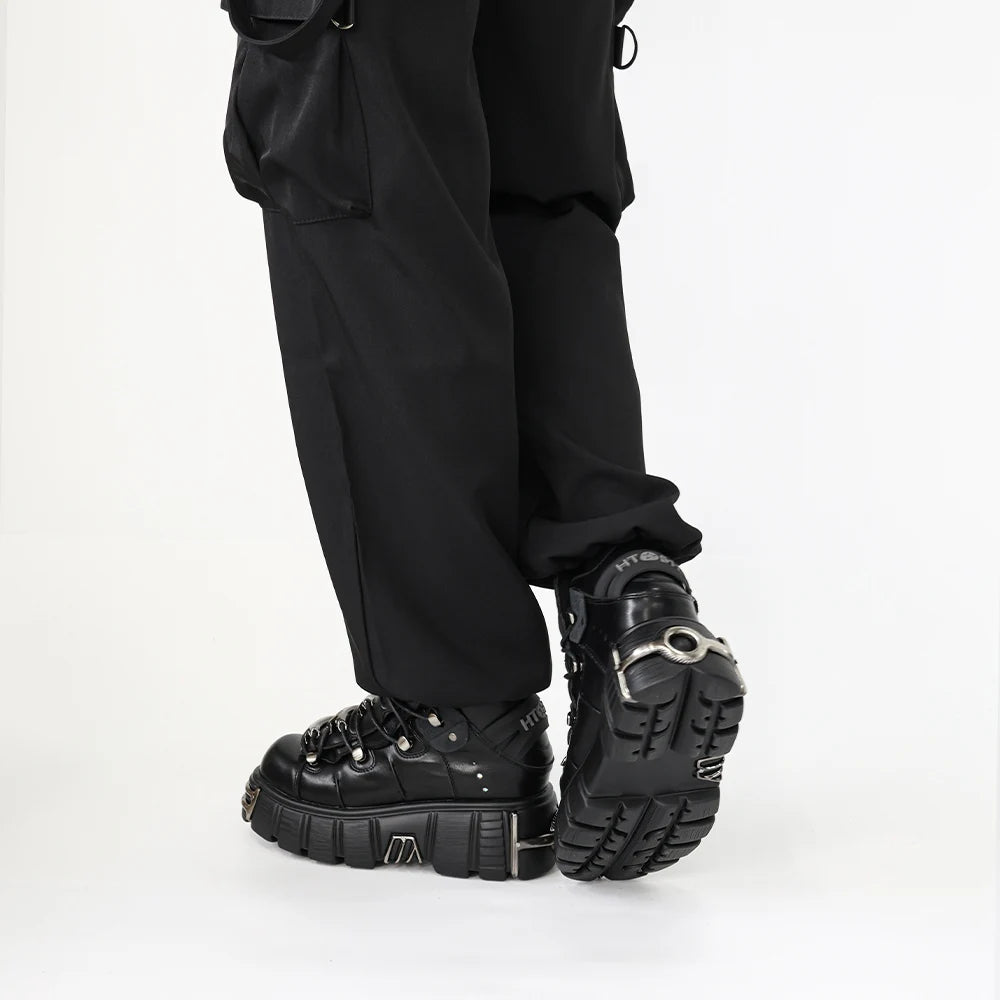 Gothic Lace-Up Platform Ankle Sneaker
