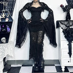 Classic Gothic Lace Flare Sleeve Blouse