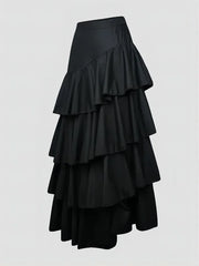 Layered Ruffle Maxi Cake Skirt