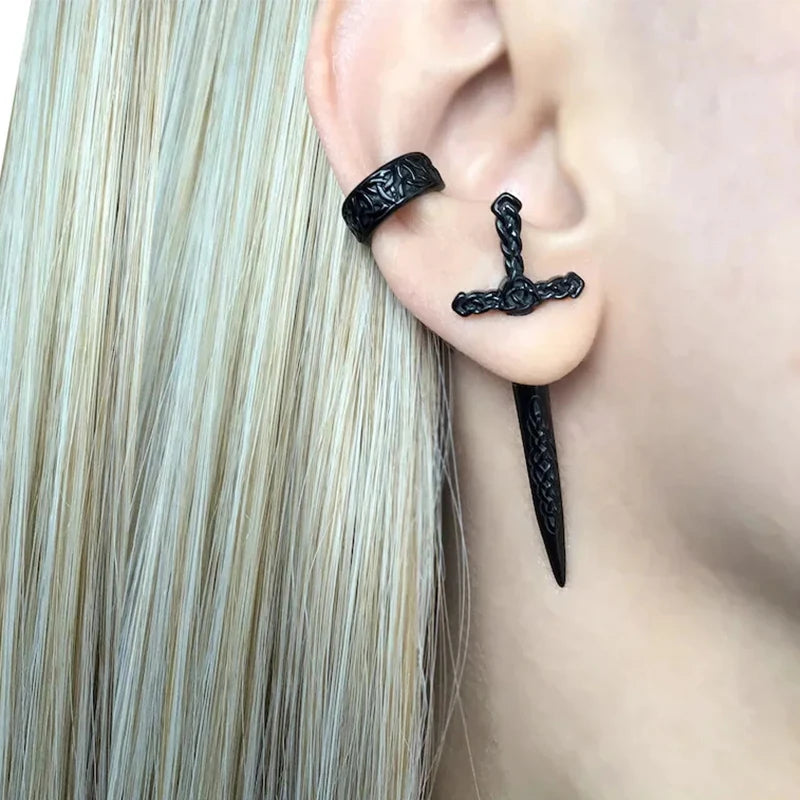 Steel Punk Gothic Sword Dagger Stud Earring Main image