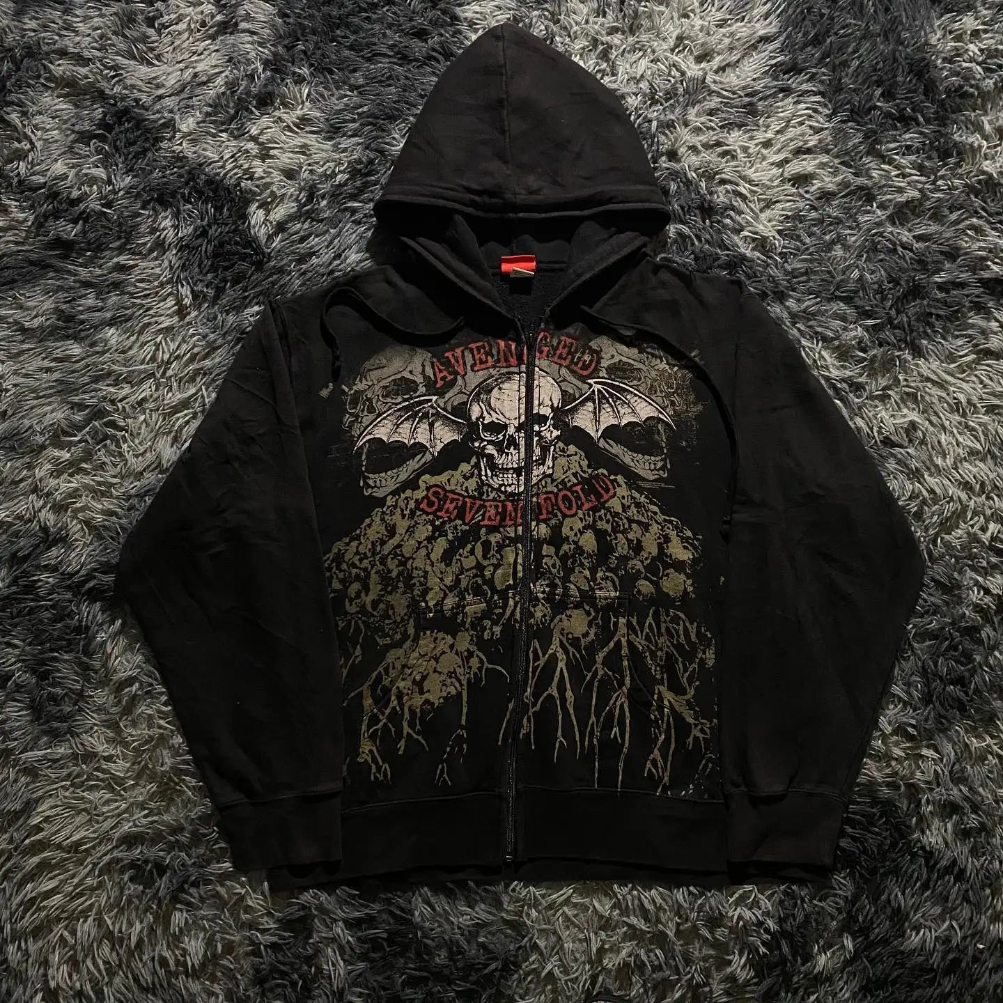 Gothic Skull Pattern Zipper Hoodie Main image