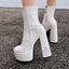 Patent Leather Sequin Platform Gothic Zipper Short Boot