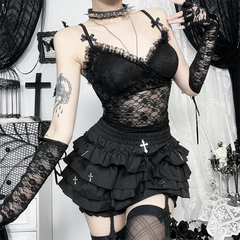 Sheer V-Neck Floral Corset