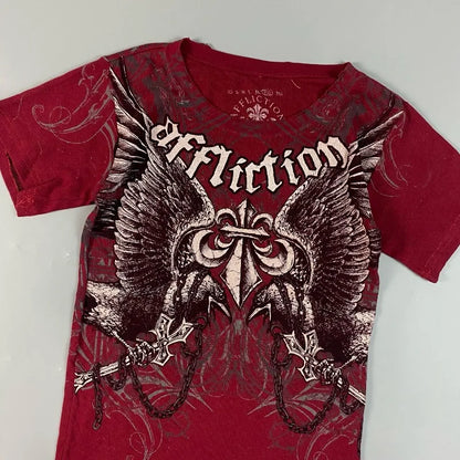 Double Eagle Chain Print Cotton T-shirt