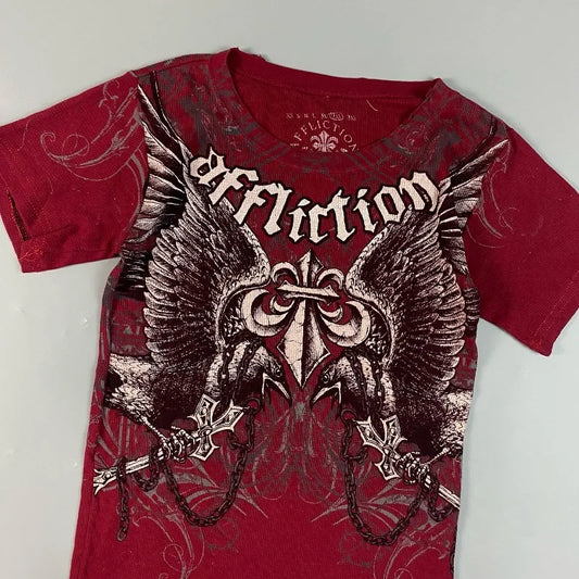 Double Eagle Chain Print Cotton T-shirt