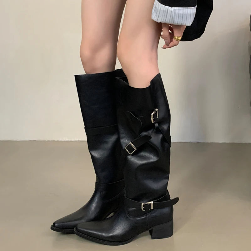 Eilyken Winter Punk Round Toe Gothic Knee High Boot