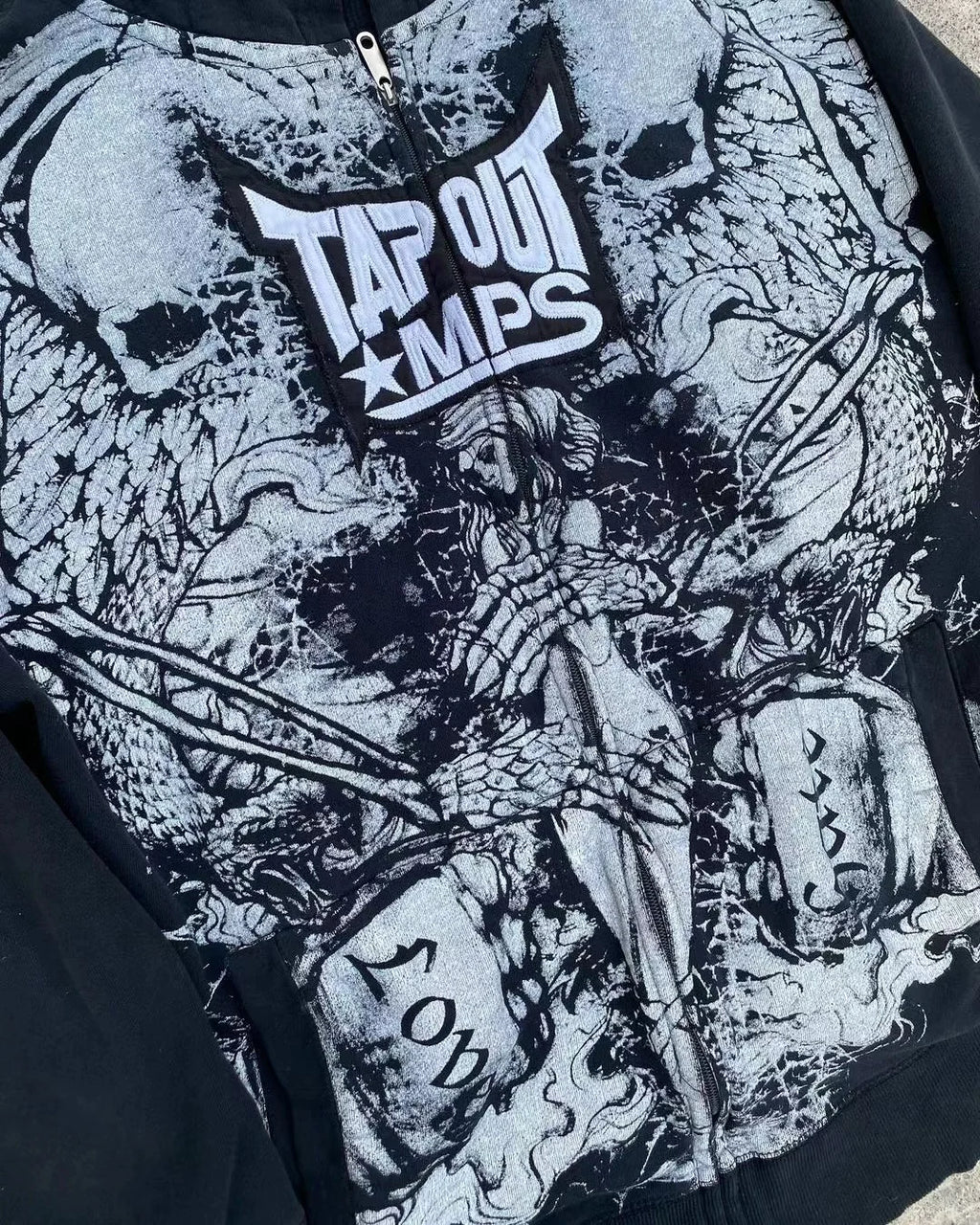 Gothic Skull Print Punk Hoodie