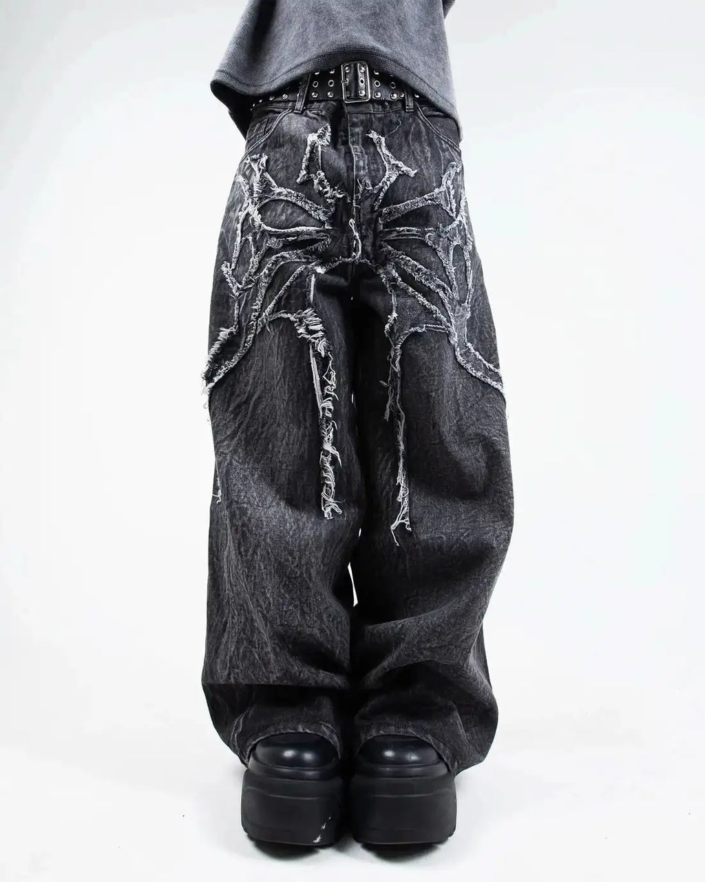 Gothic Embroidered Wide Leg Pants