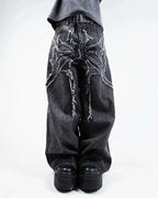 Gothic Embroidered Wide Leg Pants