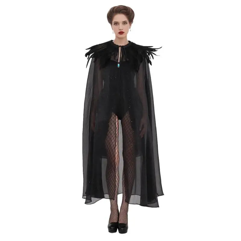 Gothic Feather Collar Cloak Secondary image