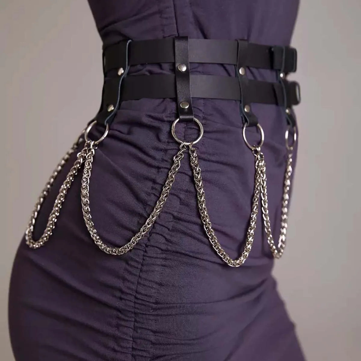 Trend Gothic Punk Leather Waist Belt Secondary image