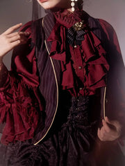 Gothic Ruffle Batwing Sleeve Blouse