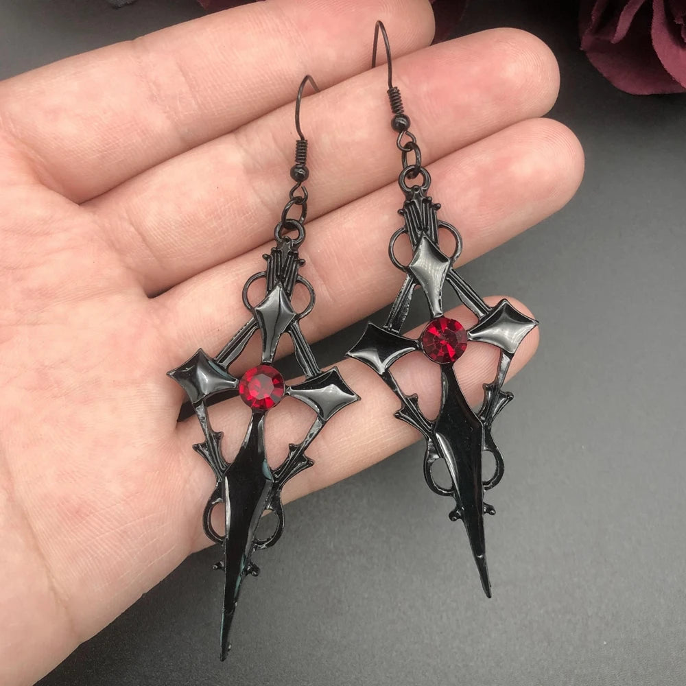 Gothic Vampire Bat Cameo Halloween Earring Main image