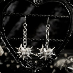 Vintage Heart Thorns Spike Chain Drop Earring