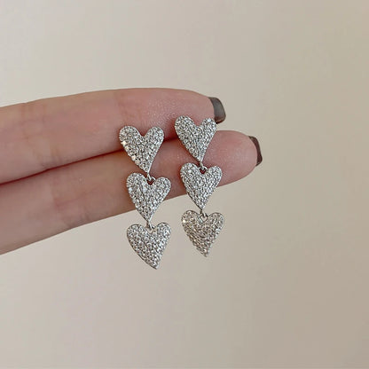 Dark Punk Metal Chain Cross Love Earring