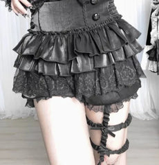Lace Patch Velour Gothic Blouse