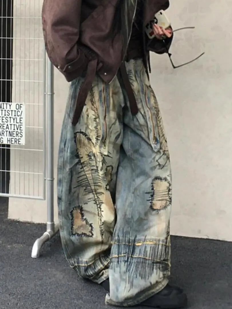 Embroidered Gothic Destruction Pant