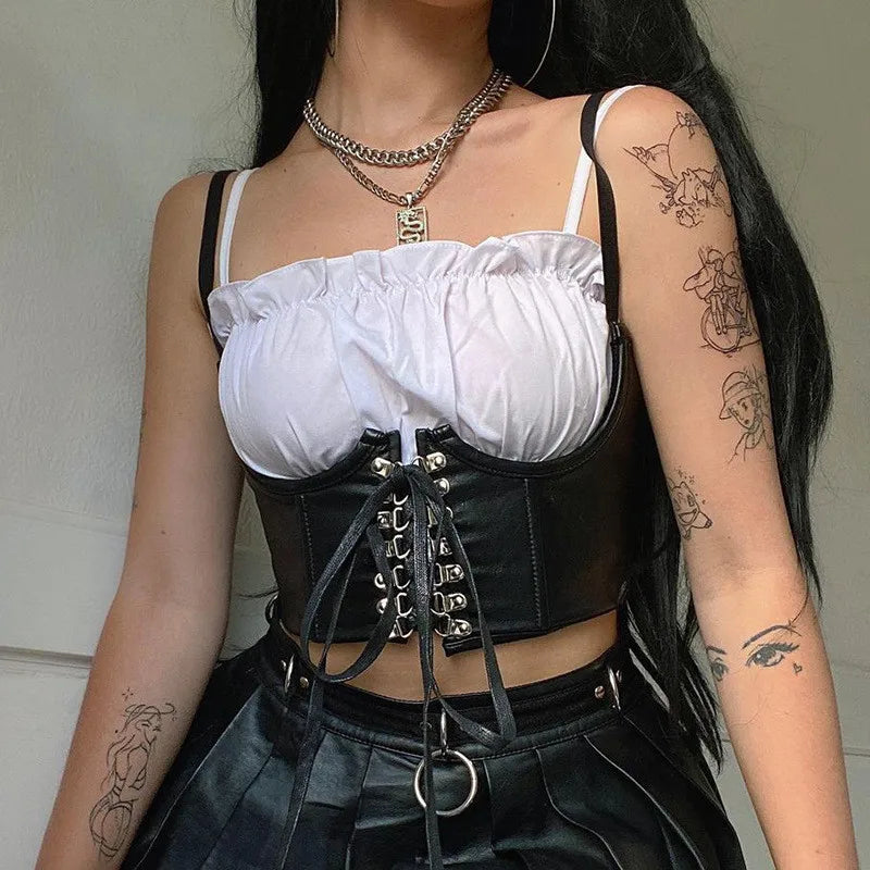 Leather Suspender Corset
