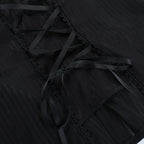 Bandage Corset Puff Sleeve Blouse