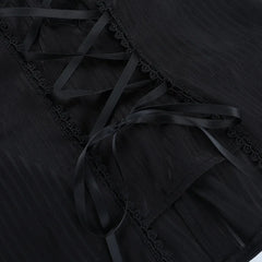 Bandage Corset Puff Sleeve Blouse