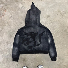 Gothic Flash Diamond Patch Hoodie