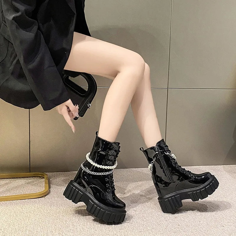 Winter Chunky Platform Punk Gothic Lace Up Boot