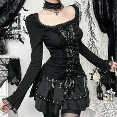 Dark Elegant Lace Blouse