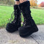 White Fur High Platform Chunky Heel Gothic Winter Boot
