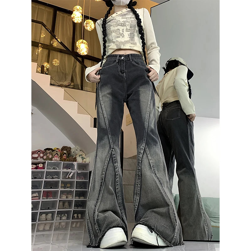 Black Gothic 90s Aesthetic Denim Pant