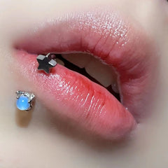 Pearl Sweet Girl Titanium Steel Stud Lip Stud