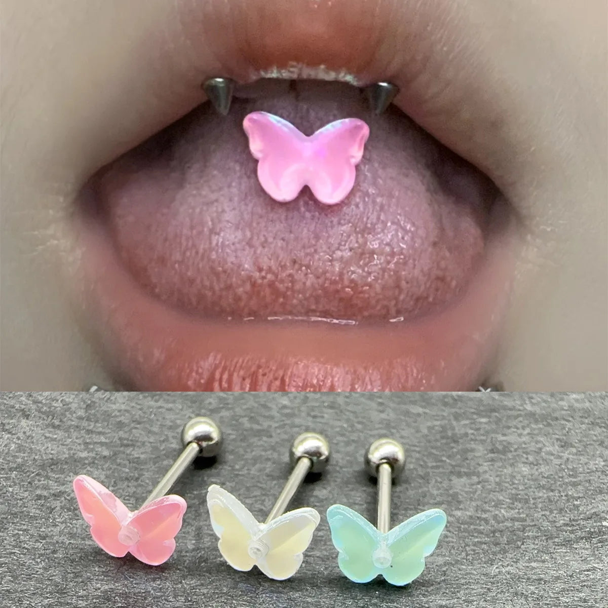 Super Soft Butterfly Flash Cute Tongue Ring Main image