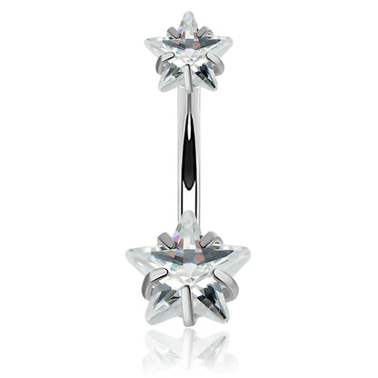 Heart Crystal Dangle Gothic Belly Ring
